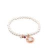 Armband Camille aus rosa Vermeil-Silber mit Perlen, Perlmutt und Rubin
