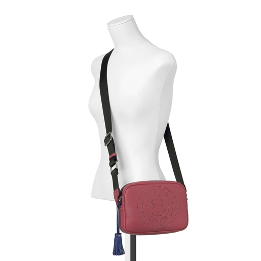 Small leather pink Leissa crossbody bag