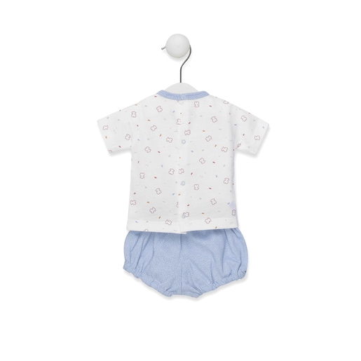 Chill T-shirt & nappy cover briefs set in sky blue