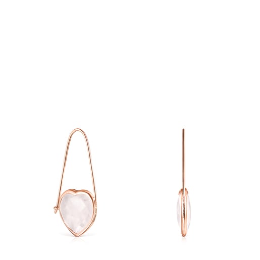 Rose Silver Vermeil and pink Quartz Sweet Dolls Color Earrings | TOUS