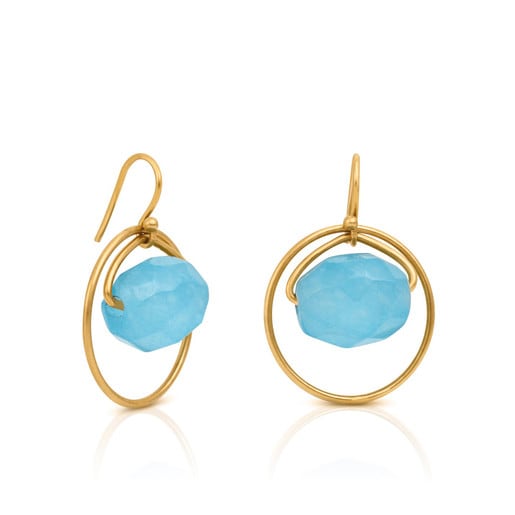 Silver Eugenia By TOUS Cercle Earrings with Agate