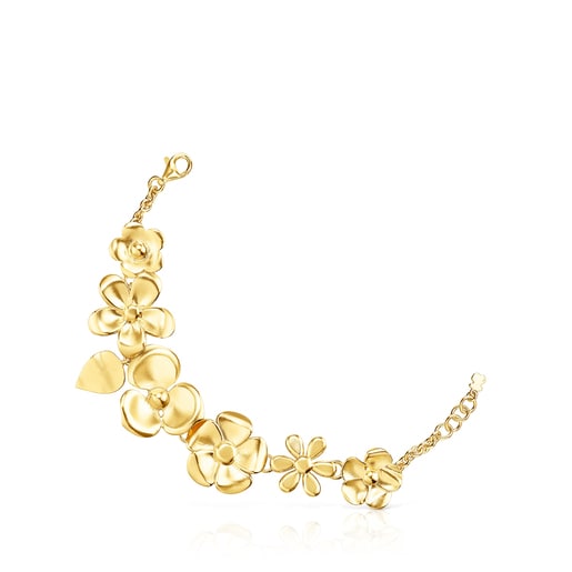 Silver Vermeil Fragile Nature flowers Bracelet | TOUS