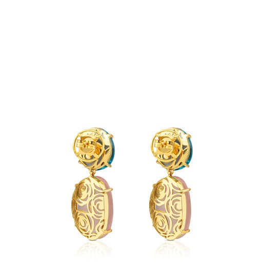 ATELIER Color Earrings in Gold with Topaz and Quartz