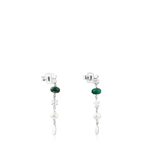 Silver Fragile Nature Earrings with Gemstones