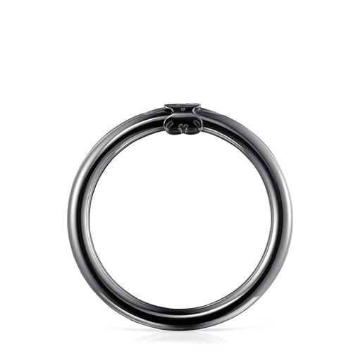 Крупное кольцо Hold из темного серебра