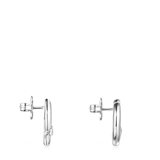 Маленькие серебряные серьги с сердечком Hold