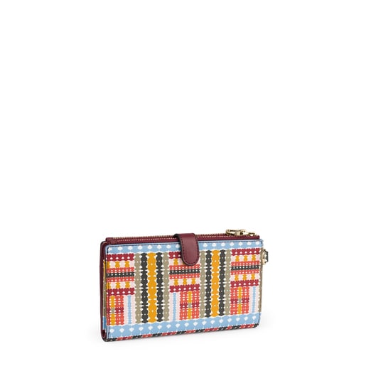 حقيبة يد صغيرة Alicya على هيئة محفظة باللون العنابي وألوان متعددة