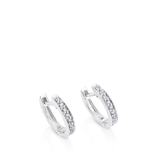 White Gold TOUS Les Classiques hoop Earrings with Diamonds