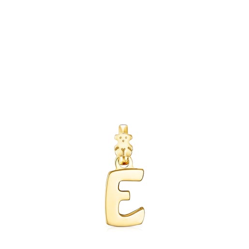 Penjoll lletra E amb bany d'or 18 kt sobre plata Alphabet
