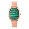 Montre Heritage Gems en acier IP rosé avec cadran en Malachite