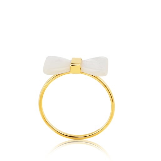 Gold Fermé Ring with Mother of Pearl