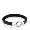 TOUS Papa Bracelet in Silver and black Leather