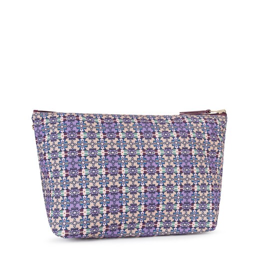 حقيبة يد Kaos Shock Mossaic Square متوسطة الحجم باللون العنابي وألوان متعددة
