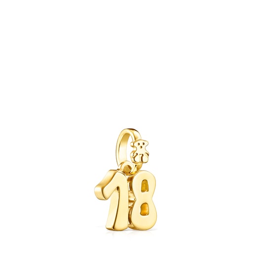 Pendentif Numbers chiffre 18 en Argent Vermeil