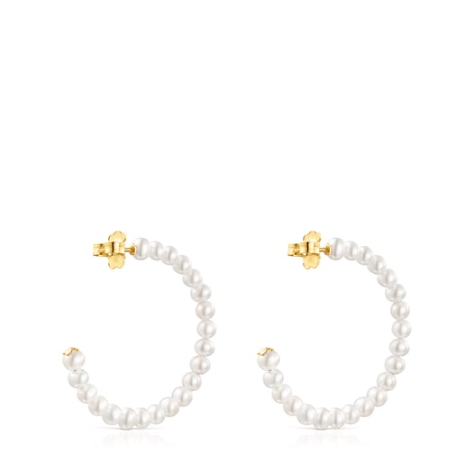 Gloss hoop earrings with Pearls