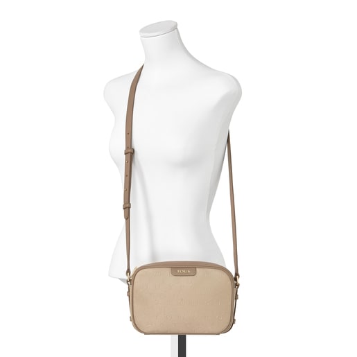 Taupe colored Script Day Crossbody bag