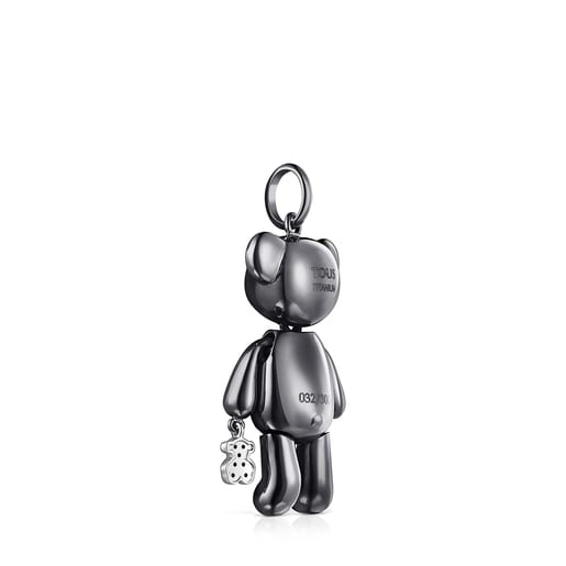 Large Titanium Teddy Bear Pendant with Diamonds – Limited Edition