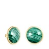 Large Colombian Vermeil Silver and Malachite Earrings