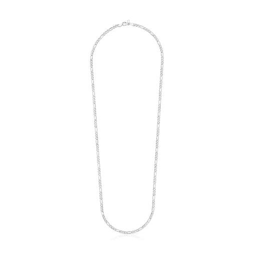 Mittellange Halskette TOUS Chain aus Silber im Stil einer Panzerkette, 65 cm lang.