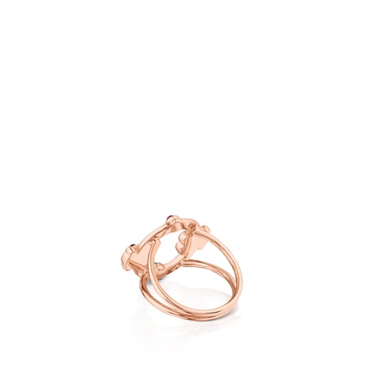 Ring Super Power aus rosa Vermeil-Silber mit Edelsteinen