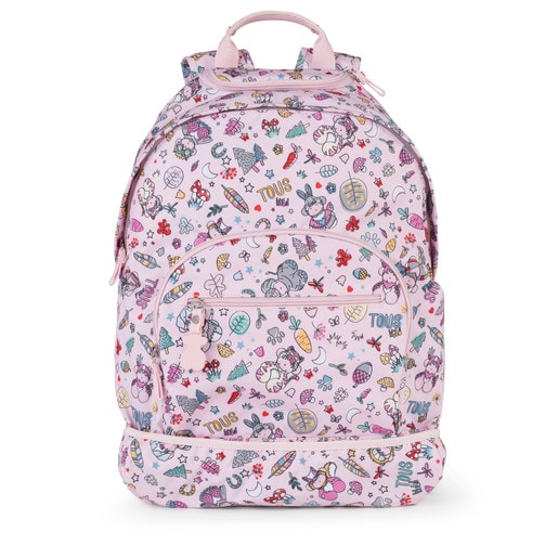 Medium pink Nylon School Playground Backpack with wheels