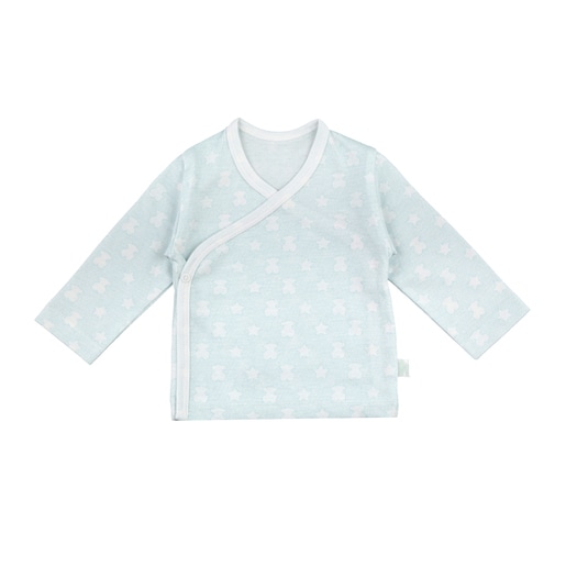 T-shirt de maternité croisé Micro-pois bleu ciel