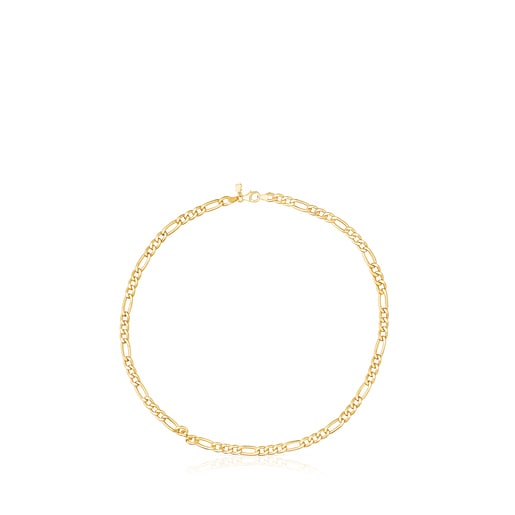 Pulsera barbada con baño de oro 18 kt sobre plata TOUS Chain