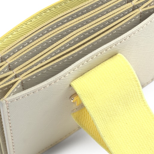 Malá listová kabelka New Essence, strieborno-žltá