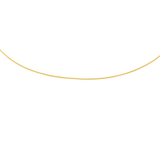 Enge Halskette TOUS Chain in feiner Verarbeitung aus Gold, 45 cm lang.