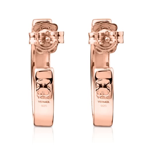 Pendientes aro con baño de oro rosa 18 kt sobre plata Lio
