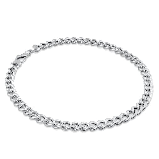 Enge Halskette TOUS Basics im Stil einer Panzerkette aus Silber