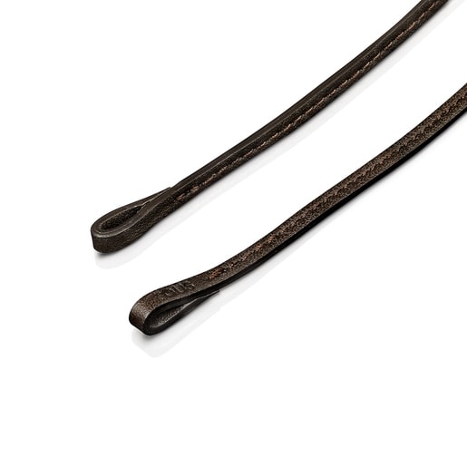 Long brown Leather Hold Chain