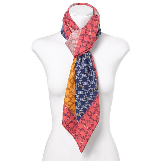 وشاح Logogram مربع باللون الوردي بدرجات متعددة