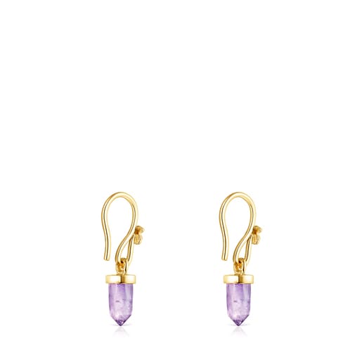 Silver Vermeil TOUS Good Vibes Earrings with Amethyst