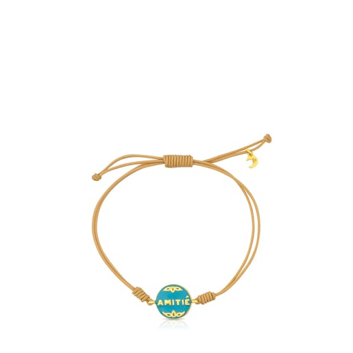 Pulsera Tanuca con baño de oro 18 kt sobre plata con Esmalte azul