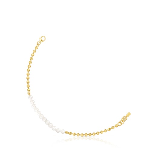 Armband Gloss aus Vermeil-Silber mit Perlen