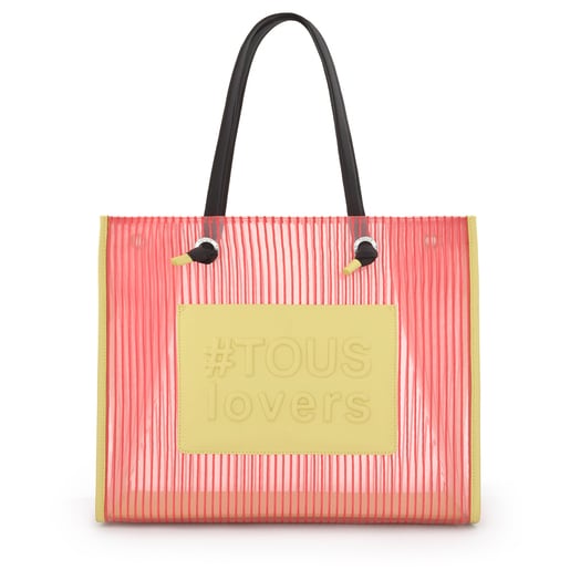 Sac shopping Amaya grand de couleur corail