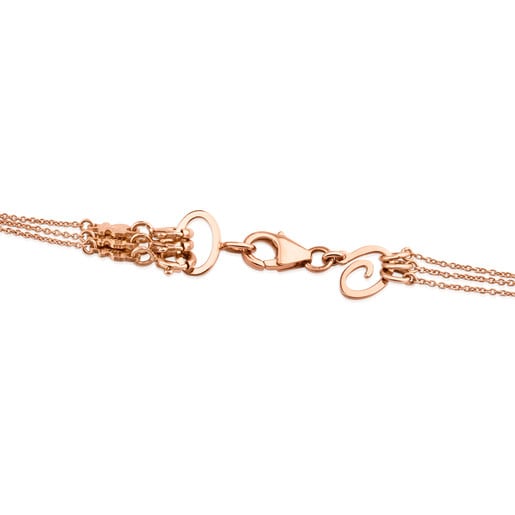 Pack of Rose Vermeil Silver TOUS Chain Chokers