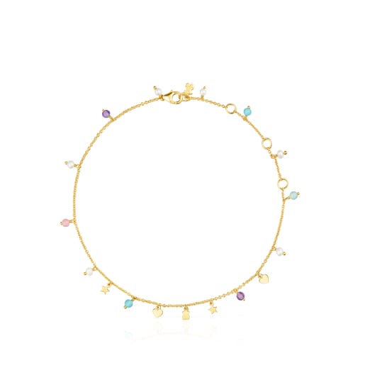 Pulseira de pé Cool Joy em Prata Vermeil e pedras preciosas