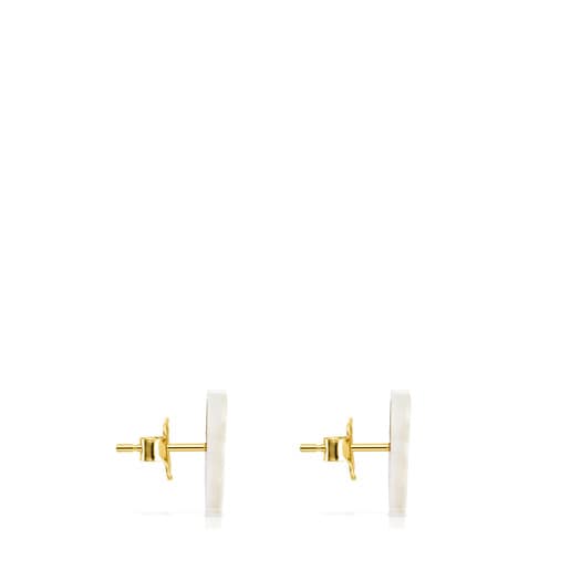 Gold and Mother-of-Pearl Rosa de Abril Earrings