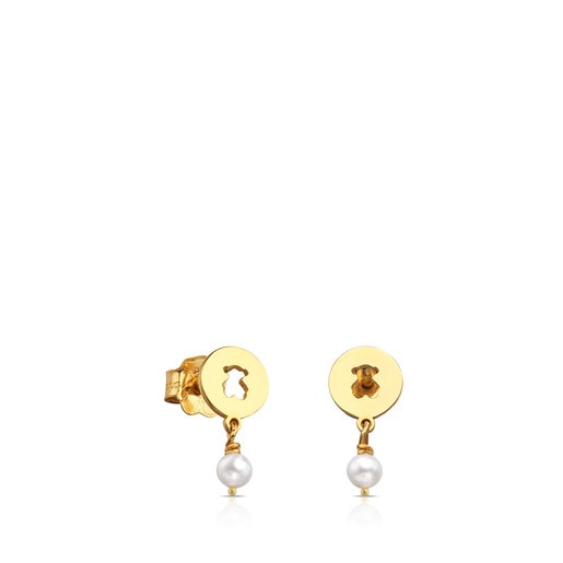 Gold Confeti Earrings with Pearl