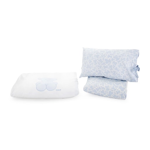 Sky blue Kaos mini-cot bed clothes 