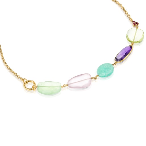 Gold Luz Necklace with Gemstones