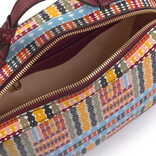 حقيبة Alicya بمقبض تلتف حول الجسم متوسطة الحجم باللون العنابي وألوان متعددة