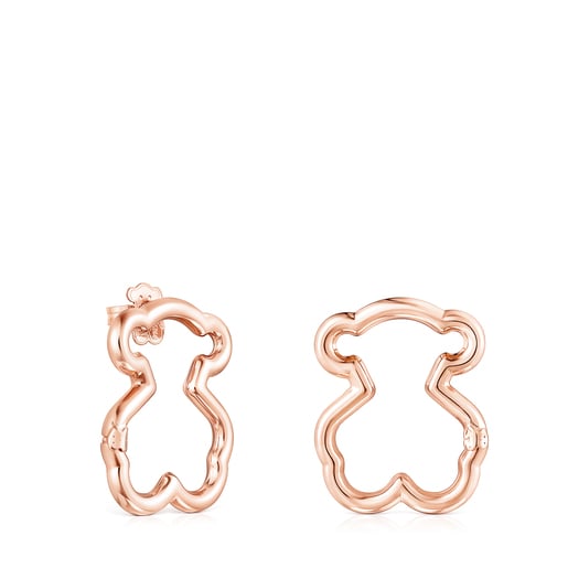 Boucles doreilles Hold ourson petites en Or Vermeil rose