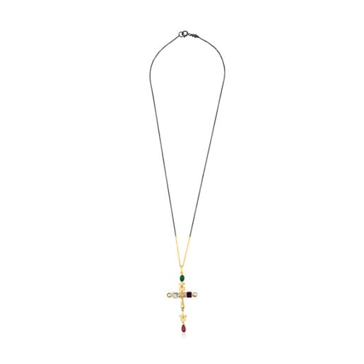 Gold and Silver Gem Power Necklace with Gemstones | TOUS