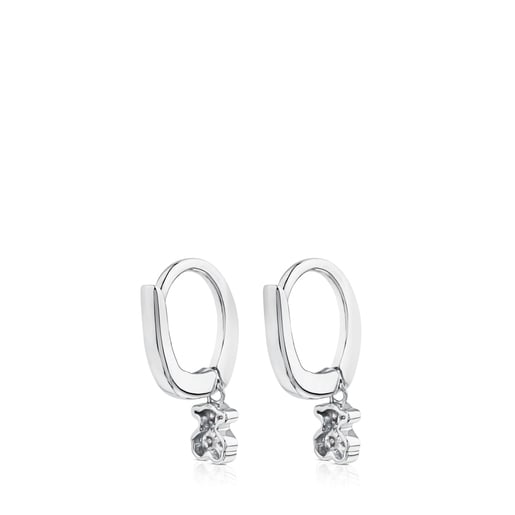 White Gold TOUS Puppies Earrings with Diamonds Bear motif