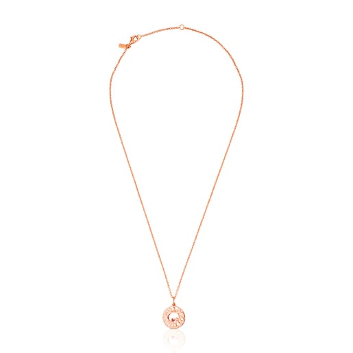 Pink Vermeil Silver Twist Necklace with Rubies