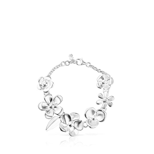 Pulsera flores de plata Fragile Nature