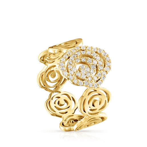 Gold ATELIER Rosa de Abril ring with Diamonds